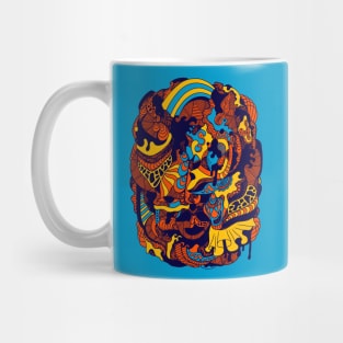 Orange Blue Abstract Wave of Thoughts No 2 Mug